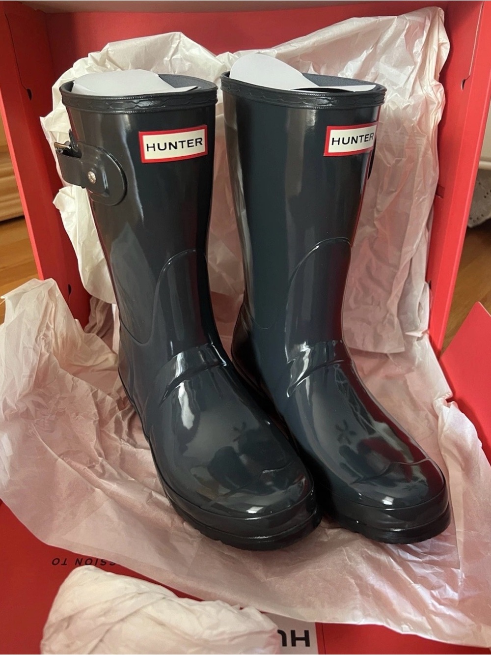 HUNTER Original Short Gloss Waterproof Rain Boot Rubber Size Women’s 8 NWT